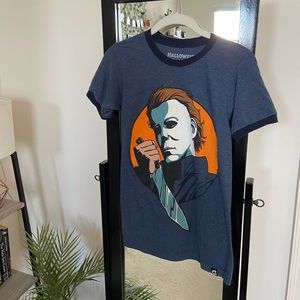 creepy company | halloween michael myers ringer tee